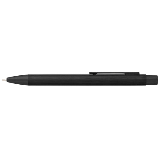 Majesty Recycled Aluminium Textured Pen promotional pen in black laser engraved with your company logo