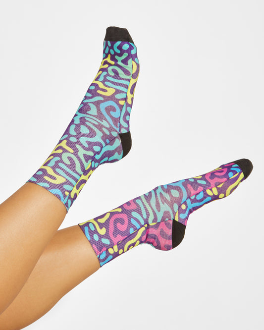 Roly Kalox unisex socks in white, alternative view, ready for logo printing or embroidery