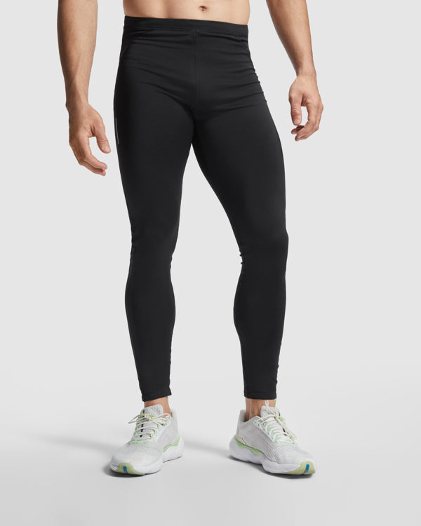 Roly Bristol men's leggings in black, alternative view, ready for logo printing or embroidery