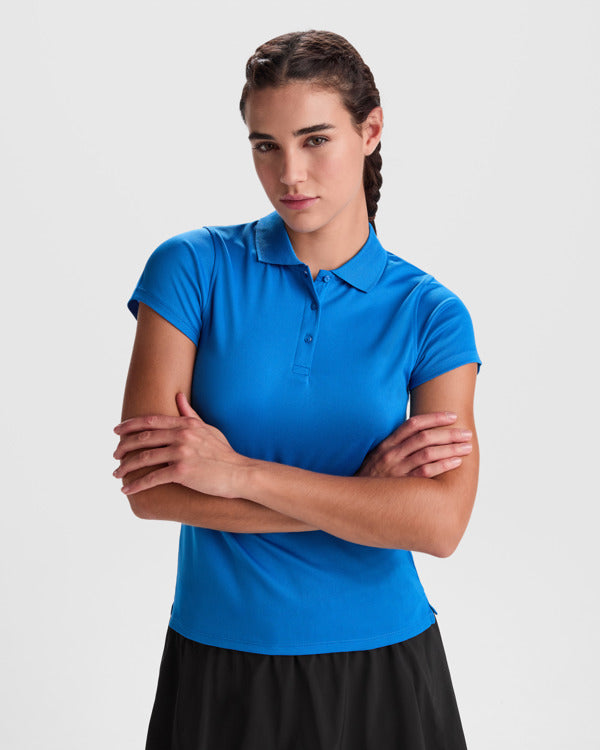 Roly Monzha Woman women's polo shirt in white, alternative view, ready for logo printing or embroidery