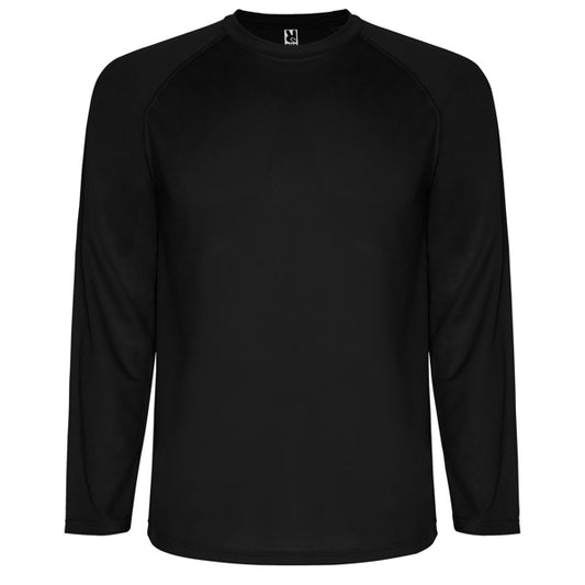 Roly Montecarlo L/s men's T-shirt in black, ready for logo printing or embroidery