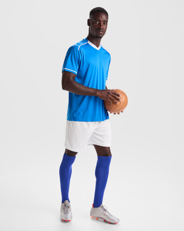 Roly United men's sports set in white/black, alternative view, ready for logo printing or embroidery