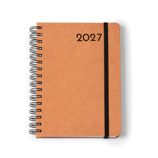 Stamina Kurtis recycled leather diary A5 in brown, ready for logo printing