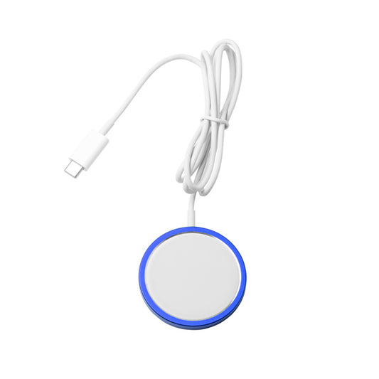 Stamina Wudy recycled aluminium wireless charger in royal blue, ready for laser engraving