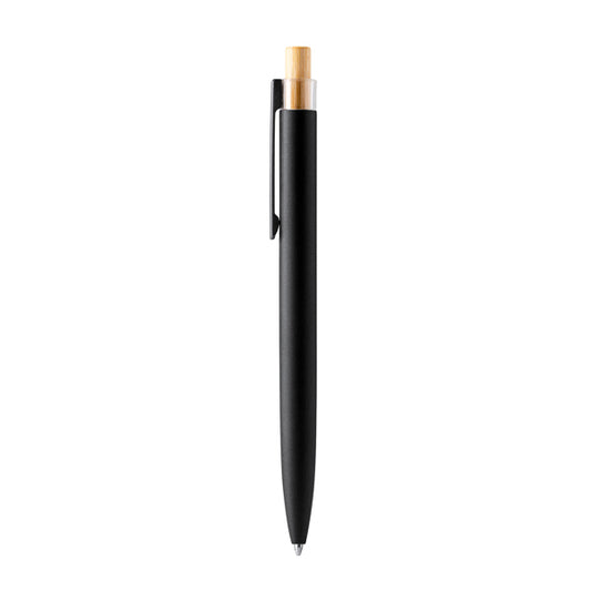 Stamina Tansa bamboo and recycled aluminium ball pen in black, ready for laser engraving