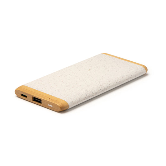 Stamina Kasim bamboo and wheat fibre power bank 5000 mAh, ready for logo printing