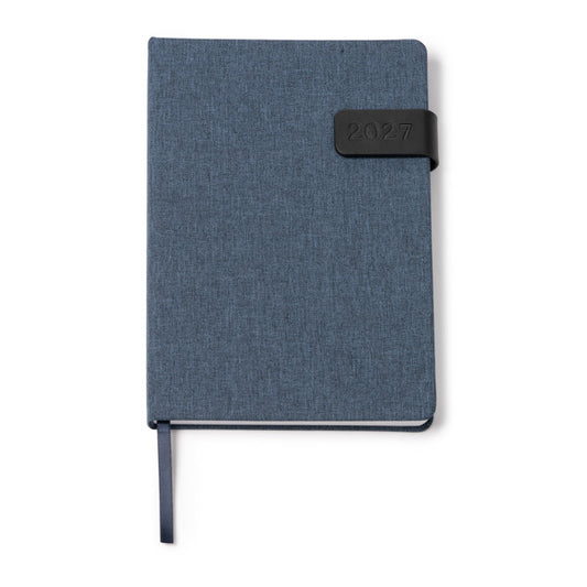 Stamina Koven recycled polyester RPET diary A5 in heather denim, ready for logo printing