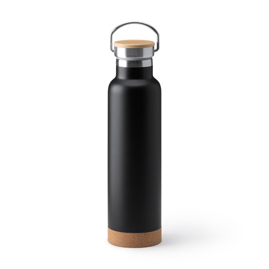 Stamina Vader recycled stainless steel vacuum flask in black, ready for laser engraving