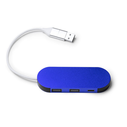 Stamina Dorian recycled aluminium USB flash drive in royal blue, ready for logo printing