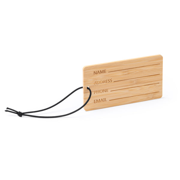 Stamina Kabore bamboo suitcase luggage tag, ready for laser engraving