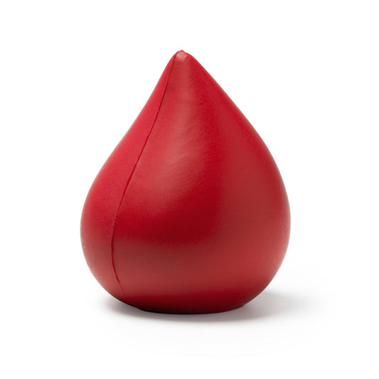 Stamina Dona plain colour PU stress ball in red, ready for logo printing