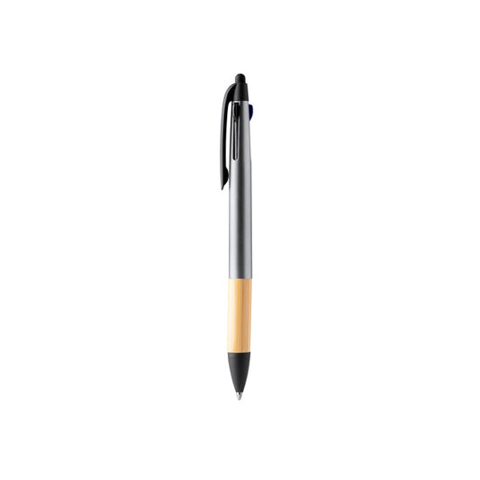 Stamina Nebel aBS and bamboo ball pen in silver, ready for logo printing