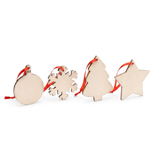 Stamina Jingle wood and polyester Christmas decoration, ready for laser engraving