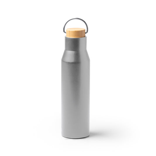 Stamina Meyer recycled stainless steel vacuum flask in silver, ready for laser engraving