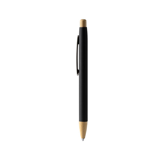 Stamina Verso bamboo ball pen in black, ready for logo printing