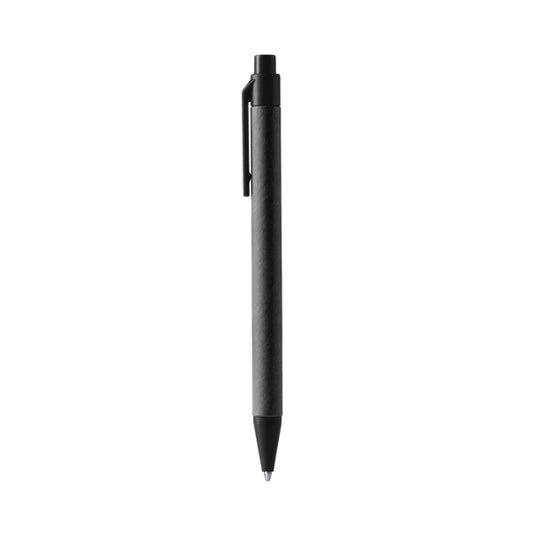 Stamina Piero recycled cardboard and recycled ball pen in black, ready for logo printing