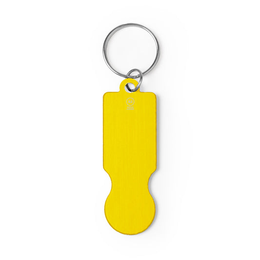 Stamina Hornet recycled aluminium keyring in yellow, ready for laser engraving