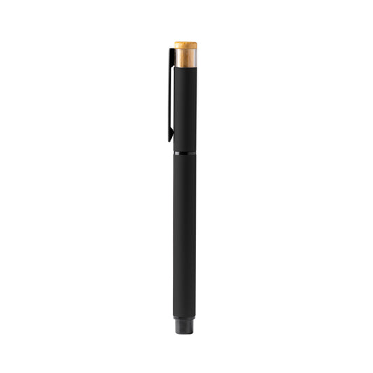 Stamina Lindberg recycled aluminium ball pen in black, ready for logo printing