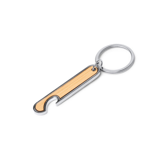 Stamina Reston steel and bamboo keyring, ready for laser engraving