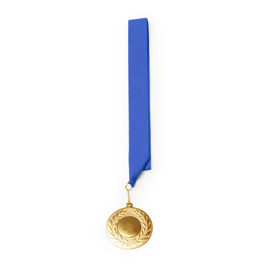 Stamina Ledeki metal medal in royal blue, ready for laser engraving