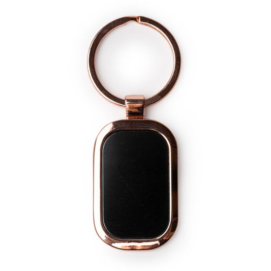 Stamina Belsan metal keyring in oval, ready for laser engraving