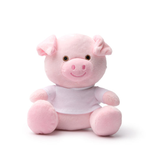 Stamina Lenny plush soft toy with T-shirt in cerdo, ready for logo printing