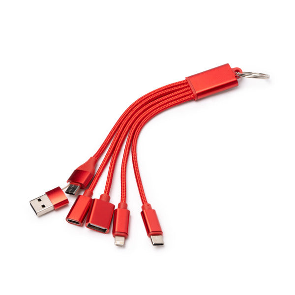 Stamina Koltax recycled aluminium 7-in-1 charging cable, ready for laser engraving