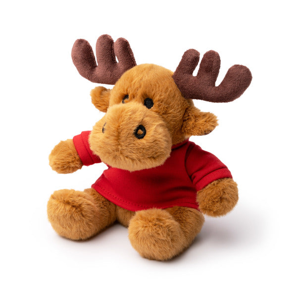 Stamina Yulen reindeer plush toy with T-shirt, ready for logo printing