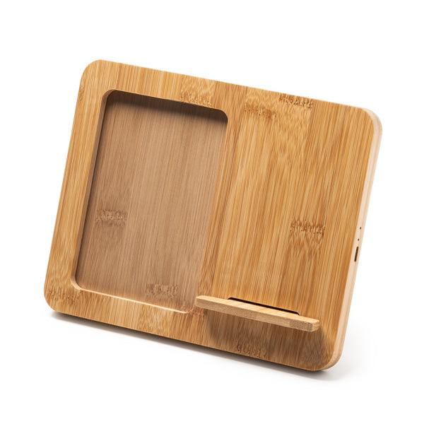 Stamina Vulco bamboo wireless charger, ready for laser engraving