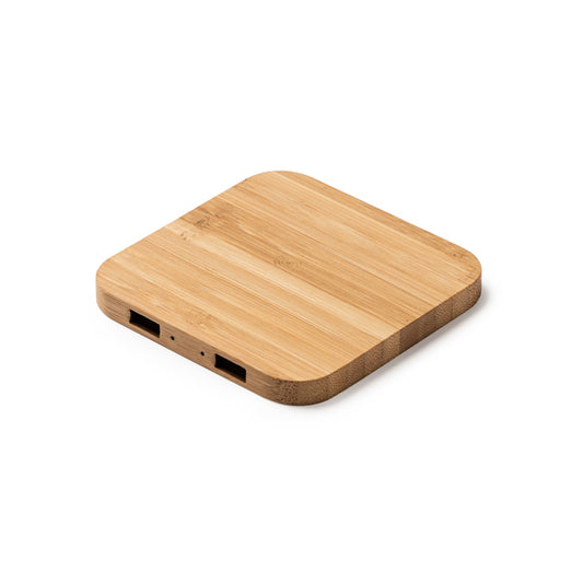 Stamina Nebula natural bamboo wireless charger, ready for logo printing