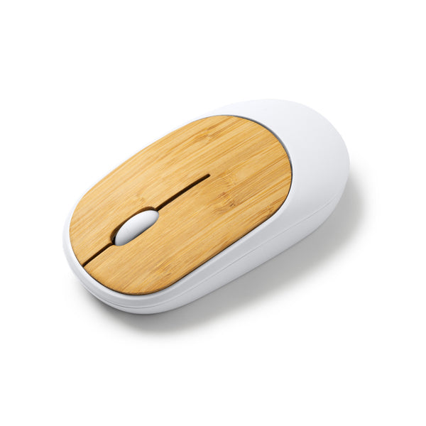 Stamina Remy bamboo and recycled ABS wireless mouse, ready for laser engraving