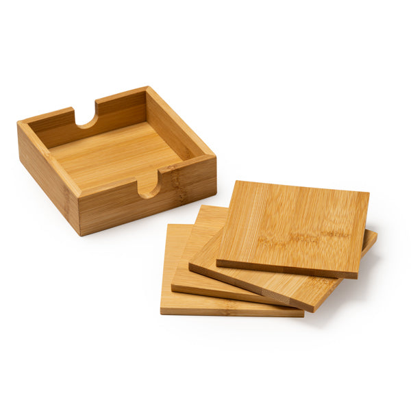 Stamina Algor natural bamboo coaster, ready for logo printing