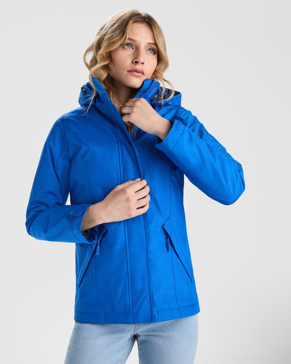 Roly America Woman women's parka in black, alternative view, ready for logo printing or embroidery