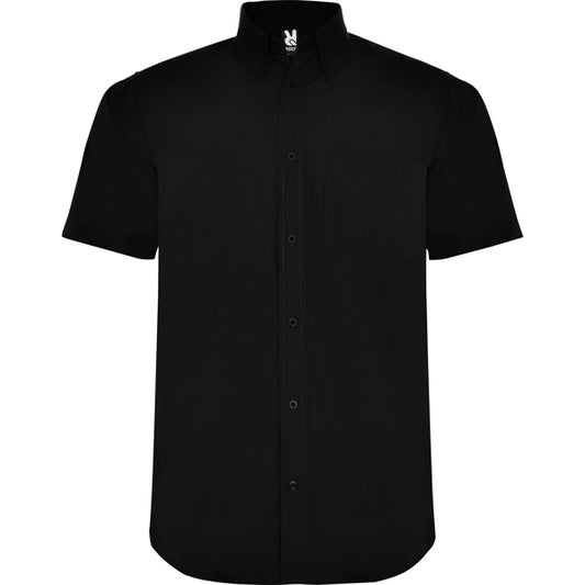 Roly WRK Aifos men's shirt in black, ready for logo printing or embroidery