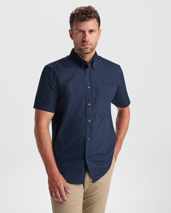 Roly WRK Aifos men's shirt in white, alternative view, ready for logo printing or embroidery