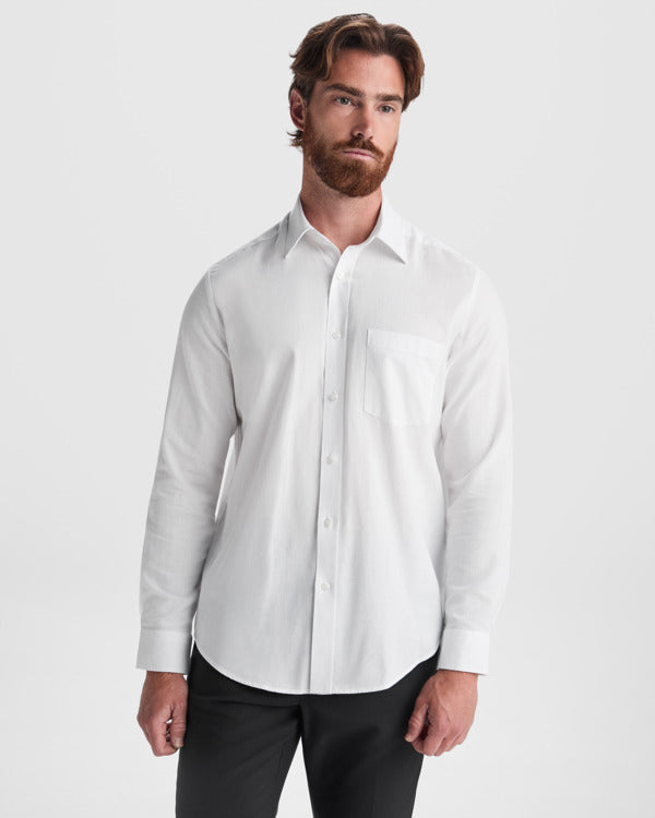 Roly WRK Oxford men's shirt in white, alternative view, ready for logo printing or embroidery