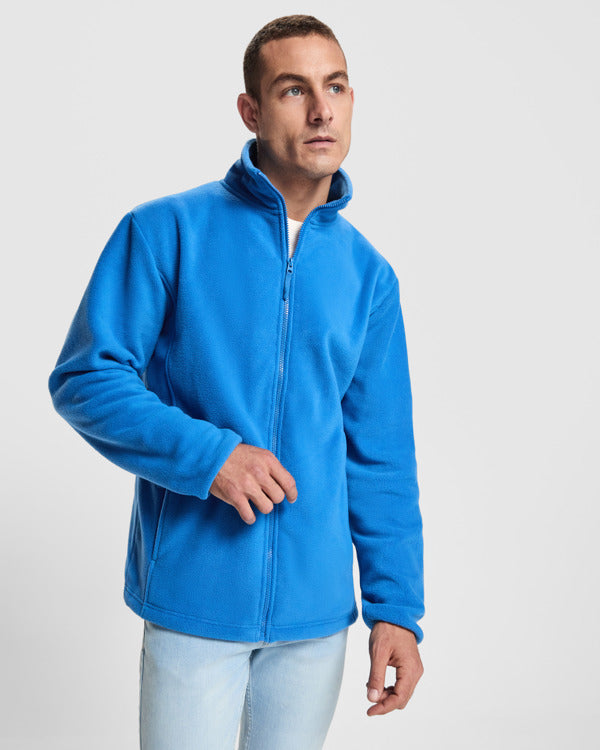Roly New Artic men's fleece jacket in white, alternative view, ready for logo printing or embroidery
