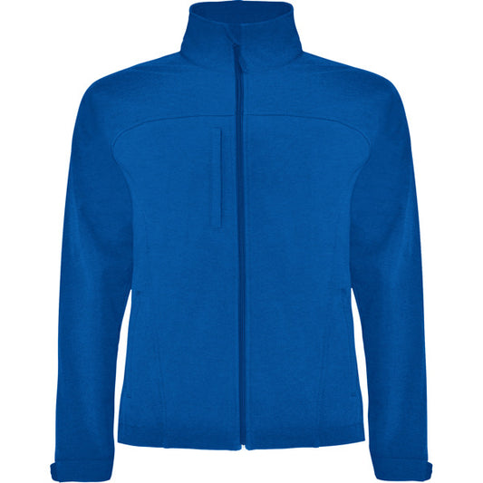 Roly Rudolph men's softshell jacket in royal blue, ready for logo printing or embroidery