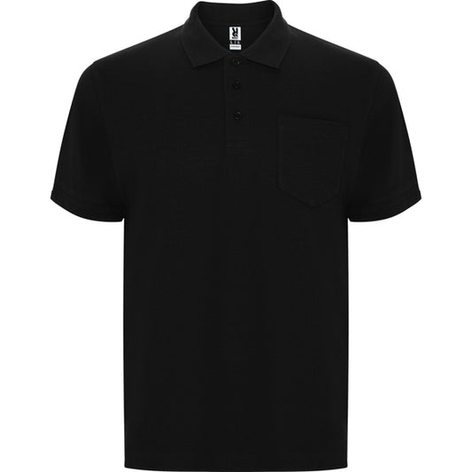Roly Centauro Premium men's polo shirt in black, ready for logo printing or embroidery