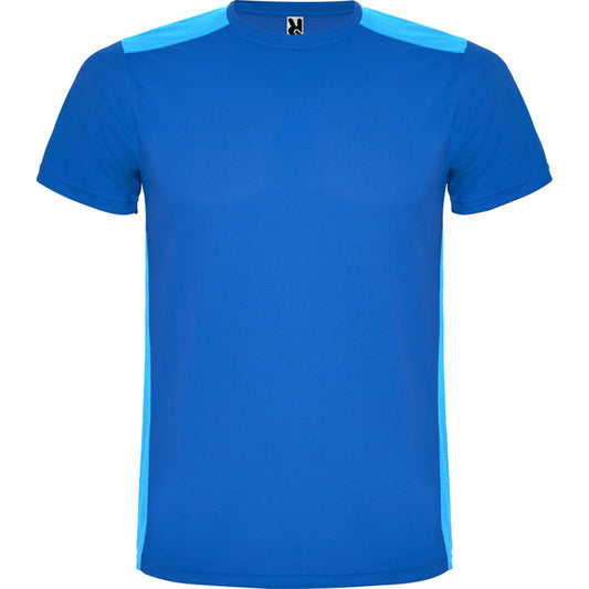 Roly Detroit men's T-shirt in royal blue/light royal, ready for logo printing or embroidery