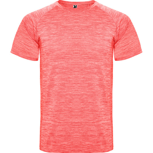 Roly Austin men's T-shirt in heather fluor coral, ready for logo printing or embroidery