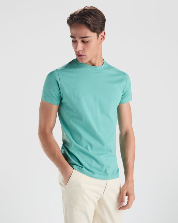 Roly Stafford men's T-shirt in white, alternative view, ready for logo printing or embroidery