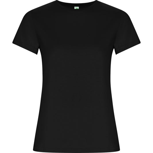 Roly Golden Woman women's T-shirt in black, ready for logo printing or embroidery