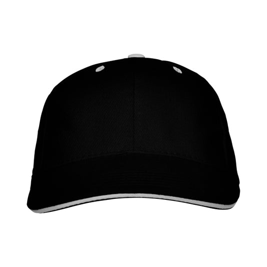 Stamina Panel cotton cap in black, ready for logo printing