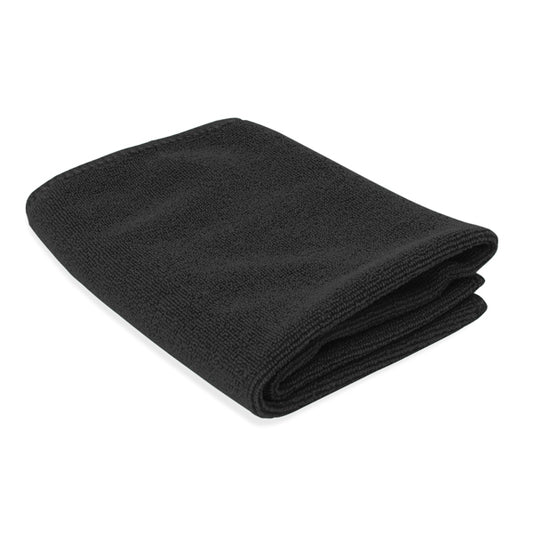 Stamina Bay microfibre towel in black, ready for logo printing