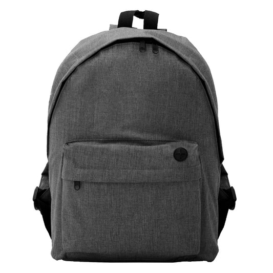 Stamina Teros classic 300D polyester backpack in heather black, ready for logo printing
