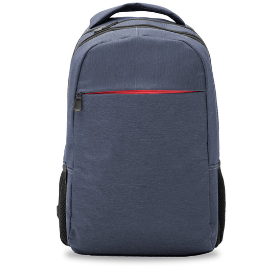 Stamina Chucao polyester laptop backpack in heather denim, ready for logo printing