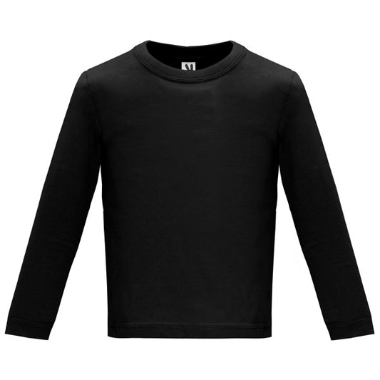 Roly Baby L/s baby long-sleeve T-shirt in black, ready for logo printing or embroidery
