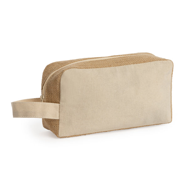 Stamina Siena cotton and jute toiletry bag, ready for logo printing