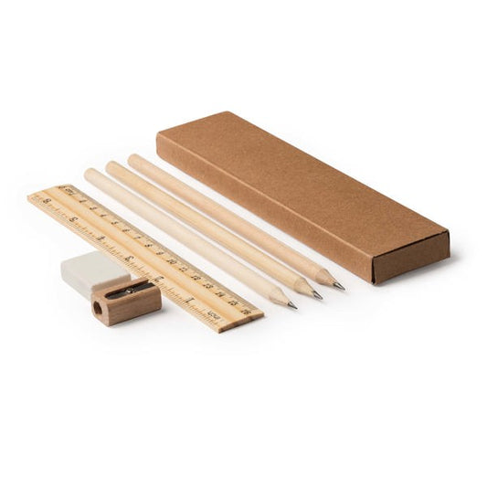 Stamina Vernak natural wood writing set, ready for logo printing
